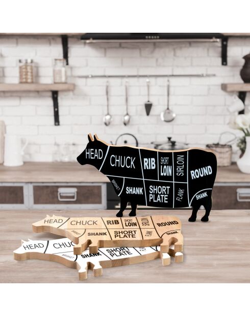 Tagliere bianco in mucca - 38x23x2 cm