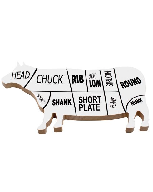 Tagliere bianco in mucca - 38x23x2 cm