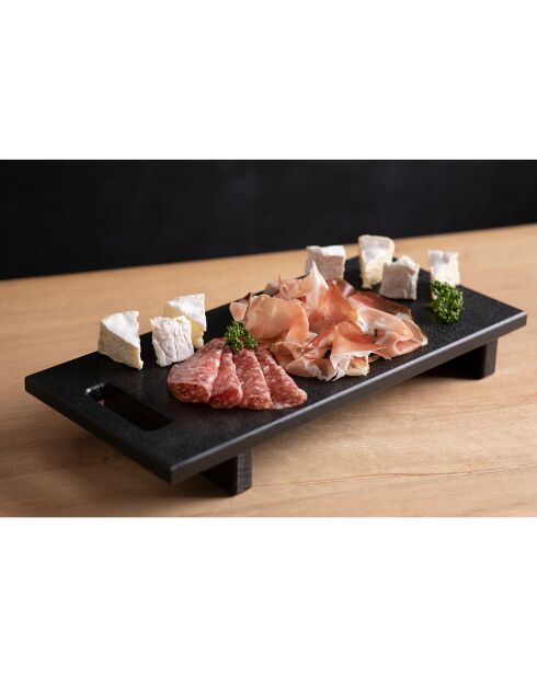 Planche à apéro sur pieds noire -  39x18x5.7 cm