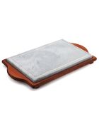 Pierre ollaire rectangulaire cadre en bois gris/marron