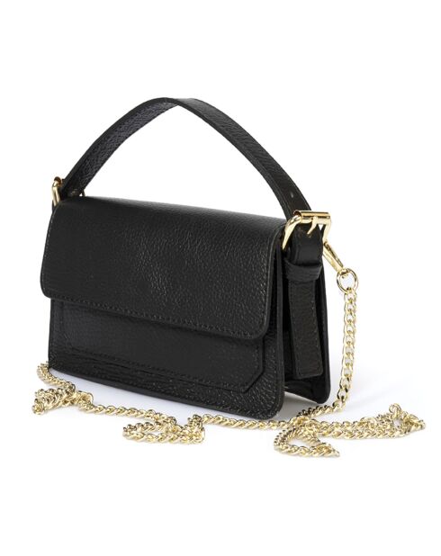 Sac à main en Cuir Grace noir - 20x22x10 cm