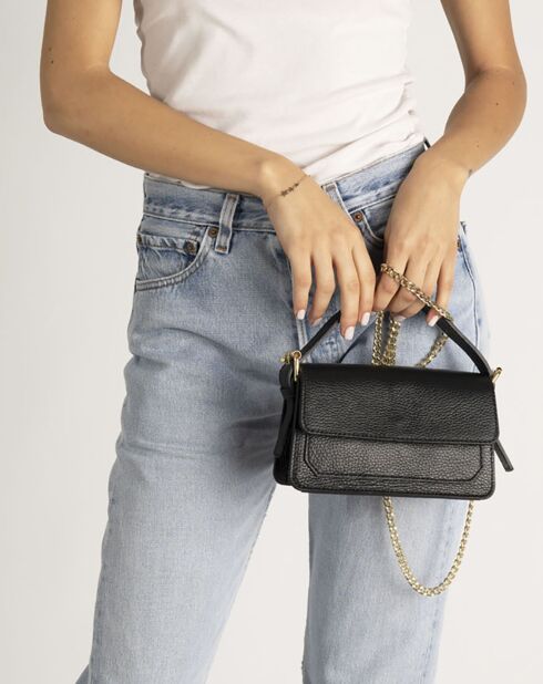 Sac à main en Cuir Grace noir - 20x22x10 cm