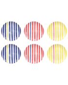 6 Assiettes plates en Porcelaine Le Petit Cabanon multicolore - D.26,5 cm