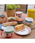 6 Assiettes plates en Porcelaine Le Petit Cabanon multicolore - D.26,5 cm