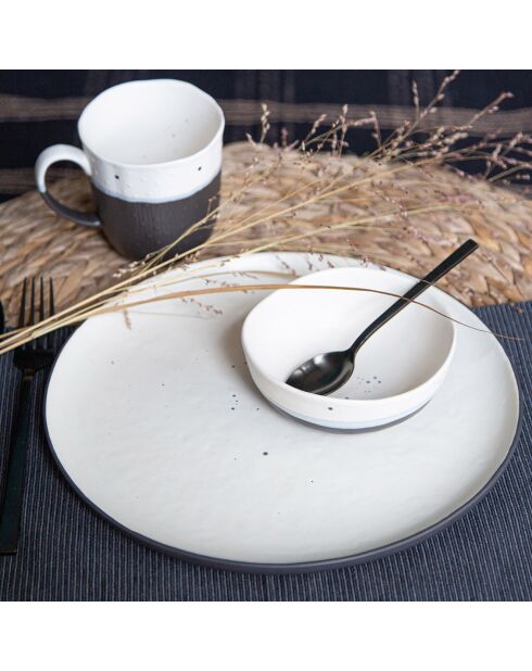 6 Mugs Japandi gris/noir - 9x5x10 cm