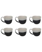 6 Tasses Japandi gris/noir -  200 ml