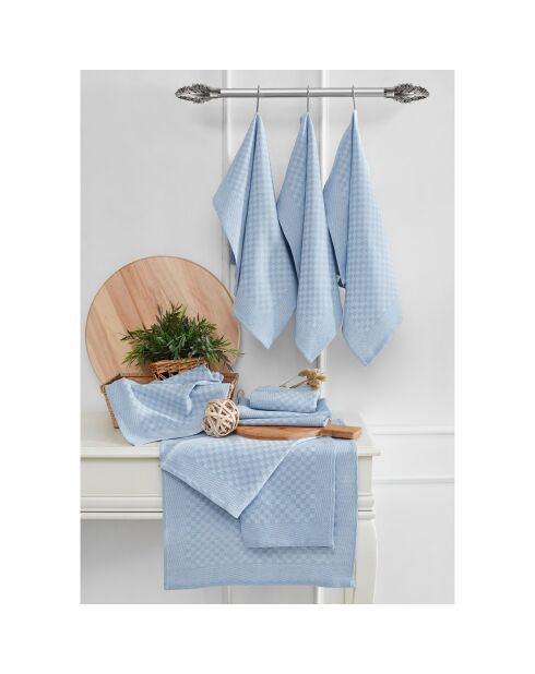 10 Essuies main Lola bleu clair - 40x60 cm