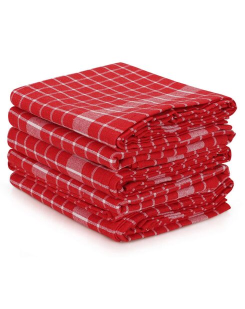 10 Torchons Küp rouge/blanc - 45x65 cm