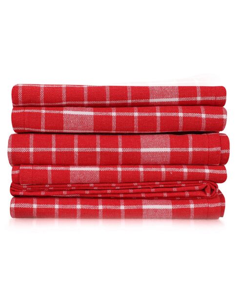 10 Küp Geschirrtücher rot/weiß - 45x65 cm