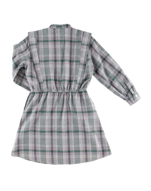 Robe en Flannelle Rooka à carreaux vert/rose