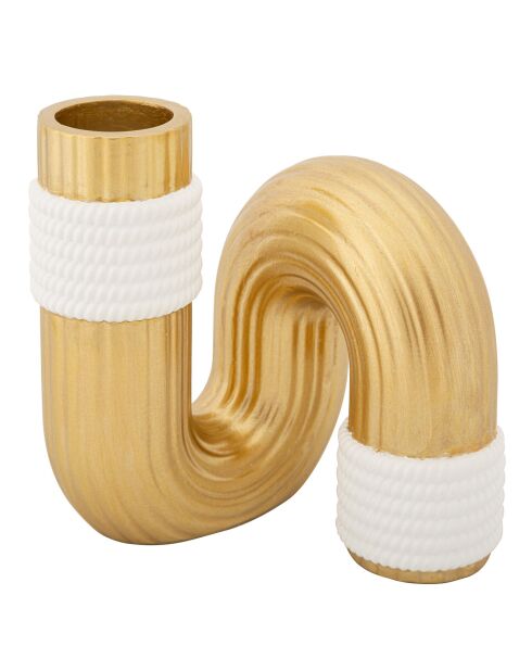 Vaso Bann oro/bianco - 10,5x10,5x12,7 cm