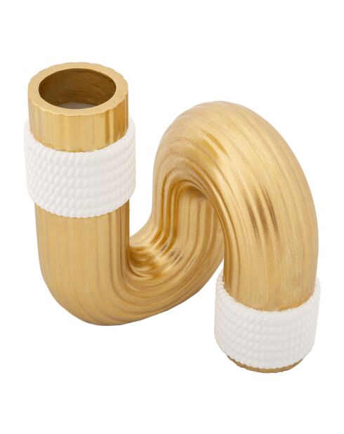 Vaso Bann oro/bianco - 10,5x10,5x12,7 cm