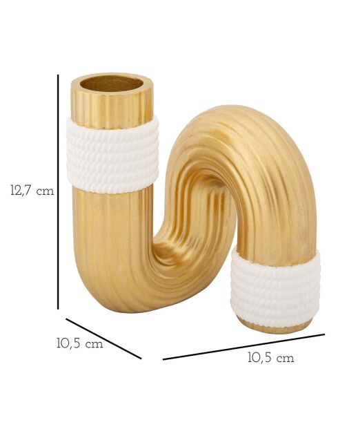 Vaso Bann oro/bianco - 10,5x10,5x12,7 cm
