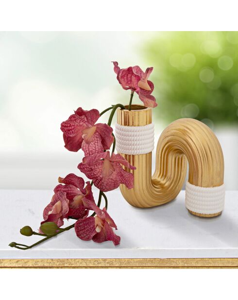 Vaso Bann oro/bianco - 10,5x10,5x12,7 cm