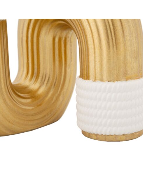 Vase Bann doré/blanc - 10.5x10.5x12.7 cm