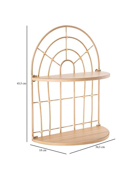 Étagère double Arch marron - 34.5x18x45.5 cm