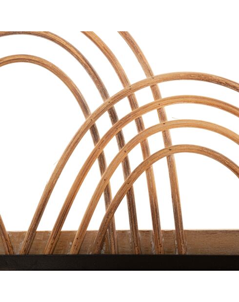 Étagère porte-manteau Oporto noir/brun - 46x15.5x30 cm