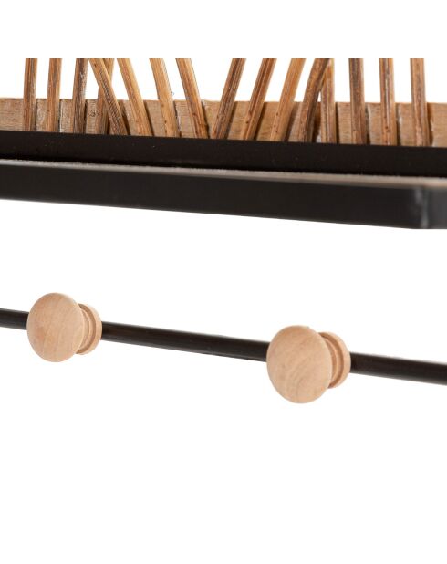 Étagère porte-manteau Oporto noir/brun - 46x15.5x30 cm