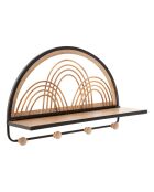 Étagère porte-manteau Oporto noir/brun - 46x15.5x30 cm