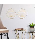 2 Bougeoirs Mural Alid dorés - 33x10x34 cm