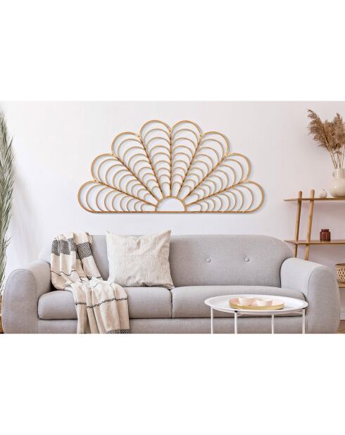 Décoration murale en métal Panama marron - 160x2x80cm