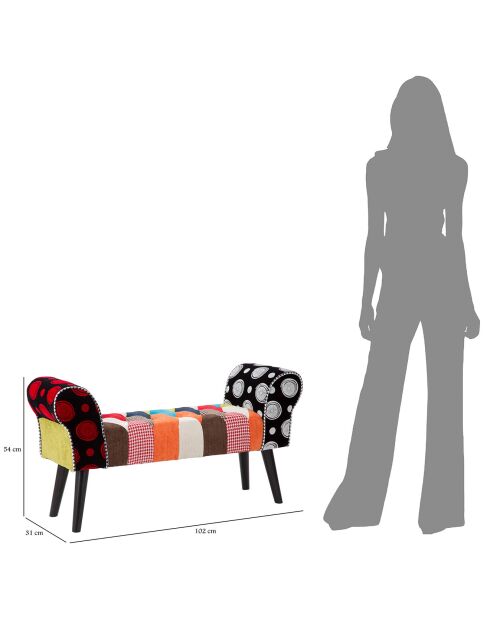 Banc Impérial  multicolore - 102x31x54 cm
