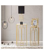 2 Porte-Plante Arty doré/argenté - 34x34x70 cm|29x29x60 cm