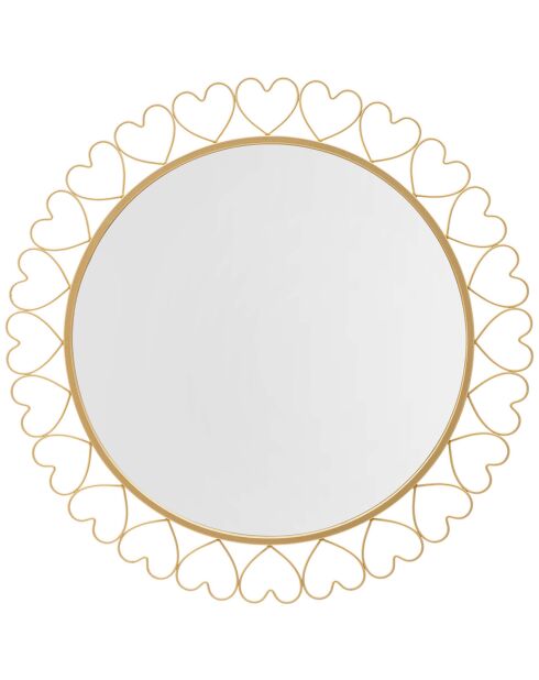 Miroir Mural Hearts doré - D.80x2.5 cm
