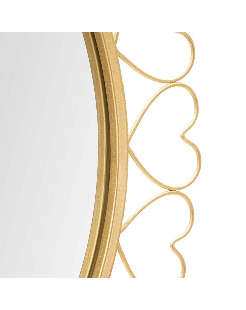 Miroir Mural Hearts doré - D.80x2.5 cm