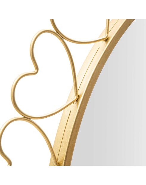 Miroir Mural Hearts doré - D.80x2.5 cm