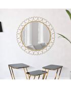 Miroir Mural Hearts doré - D.80x2.5 cm