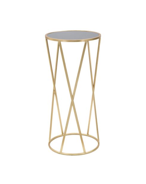 Mesa con pedestal Glam Simple, dorada, plateada y negra, 35 x 75 cm de diámetro