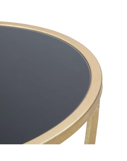 Mesa con pedestal Glam Simple, dorada, plateada y negra, 35 x 75 cm de diámetro