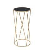 Guéridon Glam Simple  doré/argenté/noir  - D.35x75 cm