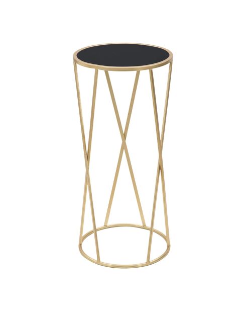 Guéridon Glam Simple  doré/argenté/noir  - D.35x75 cm