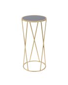 Guéridon Glam Simple  doré/argenté/noir  - D.35x75 cm