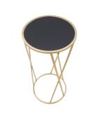 Guéridon Glam Simple  doré/argenté/noir  - D.35x75 cm