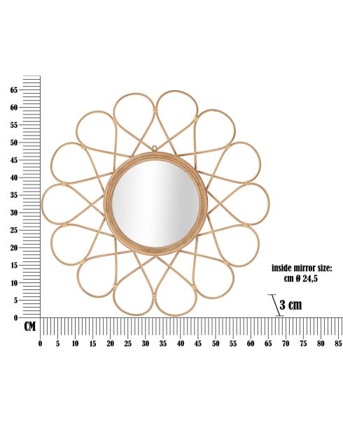 Miroir Mural Almeria marron - 65.5x3 cm