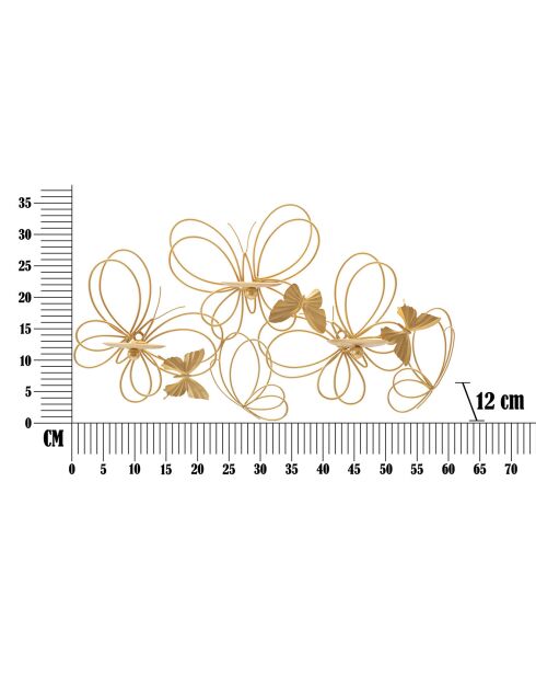 Bougeoir Mural Papillons  doré - 61x12x34 cm