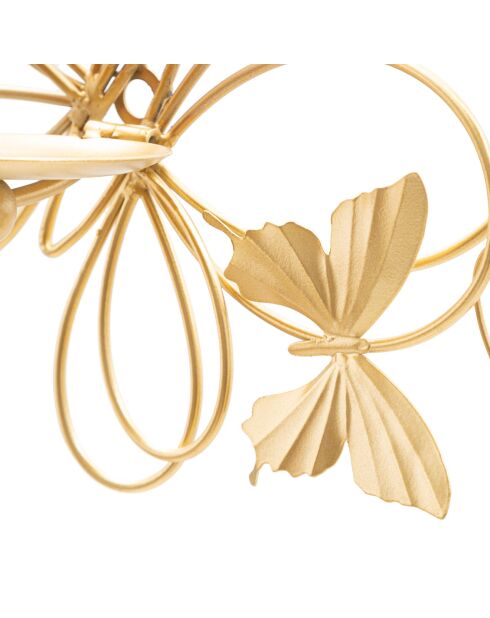 Bougeoir Mural Papillons  doré - 61x12x34 cm