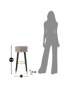 Tabouret de bar Paris doré/argenté/noir  - D.35x74 cm