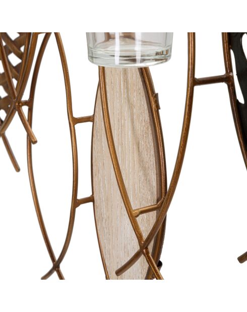 Portacandele da parete a forma di pesce multicolore - 66x9x40,5 cm