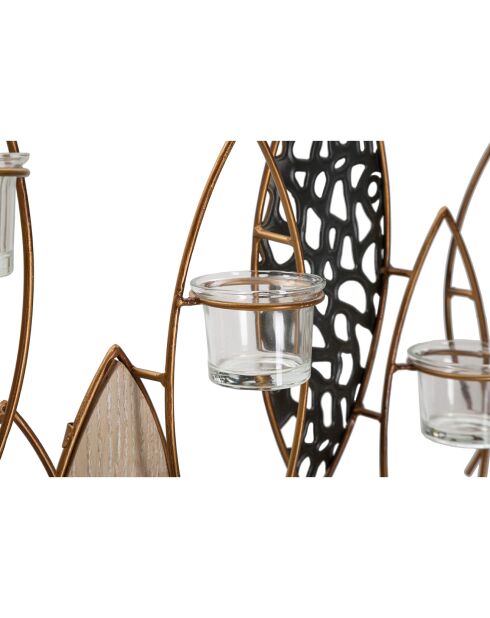 Portacandele da parete a forma di pesce multicolore - 66x9x40,5 cm