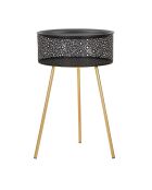 Table d'appoint Blacky doré/noir - D.40x65 cm