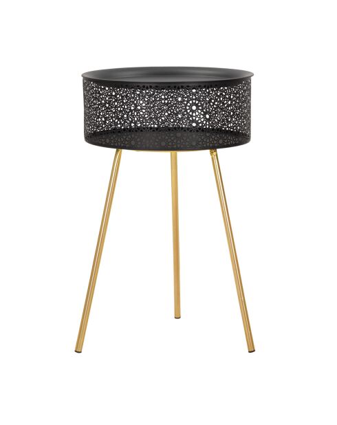Table d'appoint Blacky doré/noir - D.40x65 cm