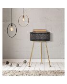 Table d'appoint Blacky doré/noir - D.40x65 cm