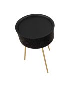 Table d'appoint Blacky doré/noir - D.40x65 cm