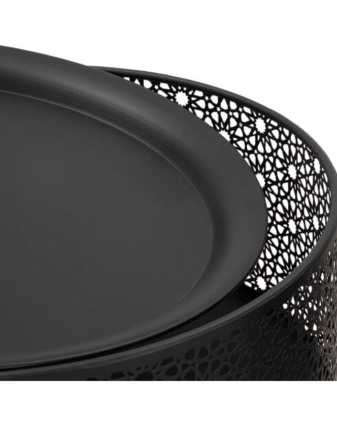 Table d'appoint Blacky doré/noir - D.40x65 cm