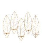 Bougeoir mural Leaf doré - 66x14x56 cm