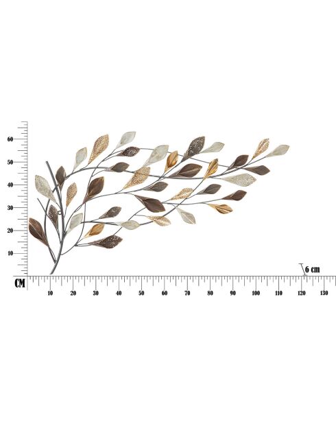 Ramo veelkleurige metalen wanddecoratie - 115,5x6x65 cm